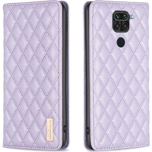 Custodia Redmi Note 9, Elegante Custodia In Pelle Flip Con Slot Per Schede E Supporto Per Xiaomi Redmi Note 9 Viola-image