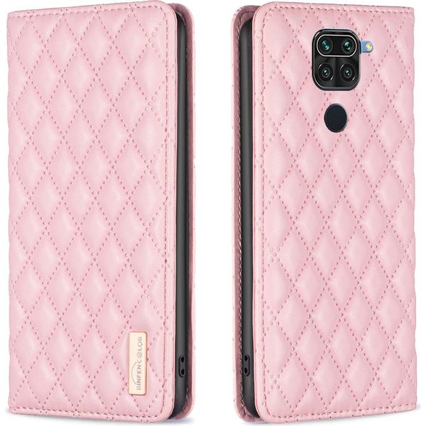 Custodia Redmi Note 9, Elegante Custodia In Pelle Flip Con Slot Per Schede E Supporto Per Xiaomi Redmi Note 9 Rosa-image
