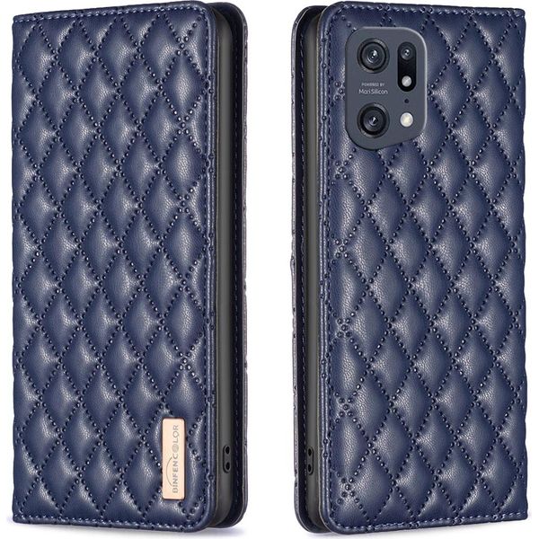 Oppo Find X5 Pro Case, Elegante Custodia In Pelle Flip Con Slot Per Schede E Stand Per Oppo Find X5 Pro Blu-image