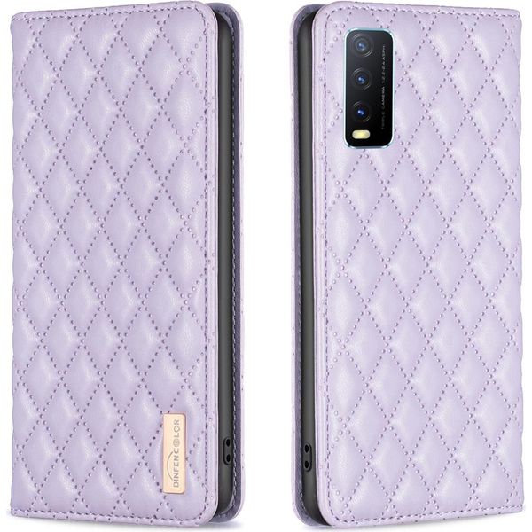 Custodia Per Vivo Y20, Elegante Custodia A Libro In Pelle Con Supporto Per Vivo Y20 Viola-image