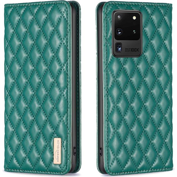 Custodia Galaxy S20 Ultra, Elegante Custodia In Pelle Flip Con Slot Per Schede E Supporto Per Samsung Galaxy S20 Ultra Verde-image