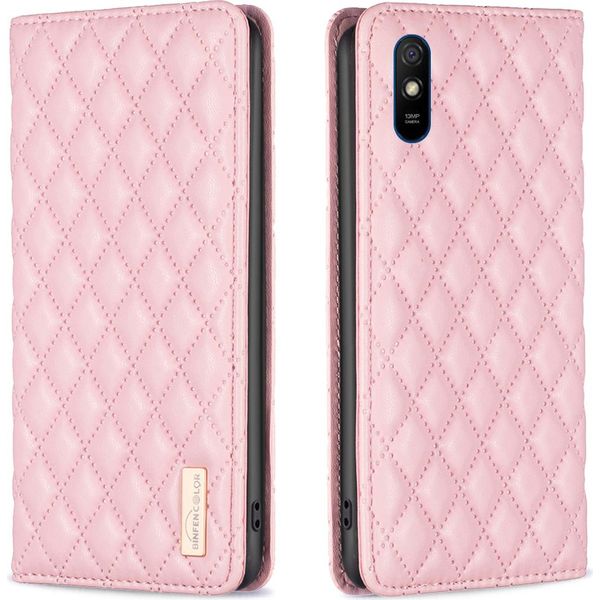 Custodia Redmi 9A, Elegante Custodia In Pelle Flip Con Slot Per Schede E Supporto Per Xiaomi Redmi 9A Rosa-image