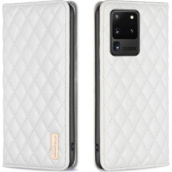 Custodia Galaxy S20 Ultra, Elegante Custodia In Pelle Flip Con Slot Per Schede E Supporto Per Samsung Galaxy S20 Ultra Bianco-image
