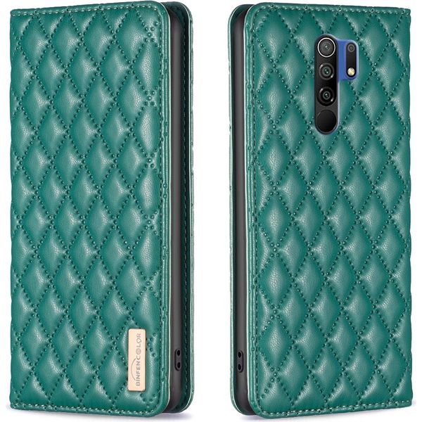 Custodia Redmi 9, Elegante Custodia In Pelle Flip Con Slot Per Schede E Supporto Per Xiaomi Redmi 9 Verde-image