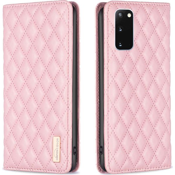 Custodia Galaxy S20, Elegante Custodia In Pelle Flip Con Slot Per Schede E Supporto Per Samsung Galaxy S20 Rosa-image