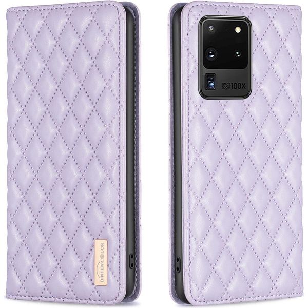 Custodia Galaxy S20 Ultra, Elegante Custodia In Pelle Flip Portacarte Con Supporto Per Samsung Galaxy S20 Ultra Purple-image