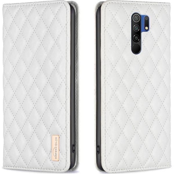 Custodia Redmi 9, Elegante Custodia In Pelle Flip Con Slot Per Schede E Supporto Per Xiaomi Redmi 9 Bianco-image