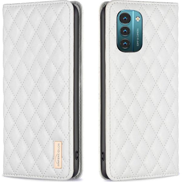Nokia G11 / G21 Cover, Elegante Custodia Flip In Pelle Portacarte Con Supporto Per Nokia G11 / Nokia G21 Bianco-image