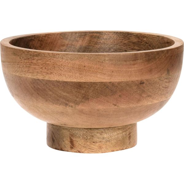 Ciotola In Legno Di Mango Massiccio - Ø Circa 25 Cm - Fruttiera Decorativa-image