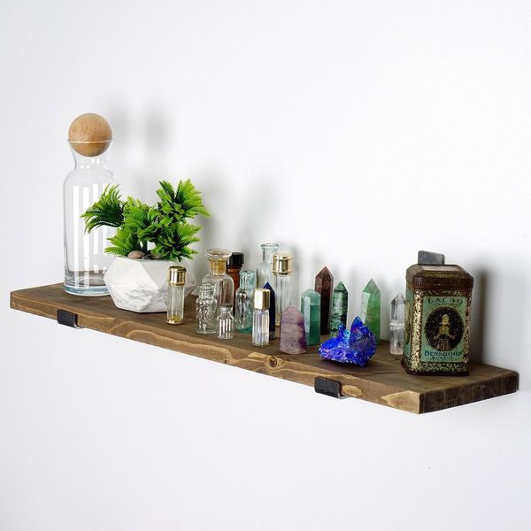 Skye Decor, Lam010, Mensola Decorativa Da Parete In Legno, Nera, 100 % Firmwood, 60 X 14 X 16 Cm-image