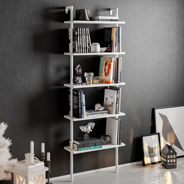 Skye Decor, Paula - White, Libreria, Bianca, 100 % Melamine Coated Slipboard, 60 X 22 X 174 Cm-image