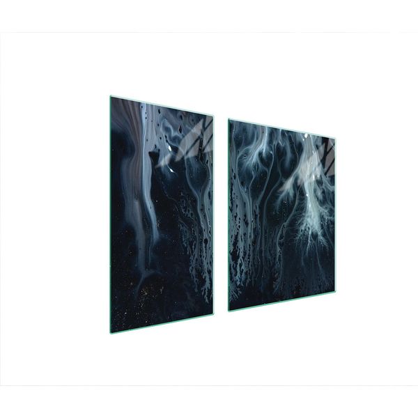 Piastre Copri Fornelli 2 Pezzi 90X52 Ceramica Copri Piano Cottura Tagliere In Vetro Motivo Marmo-image