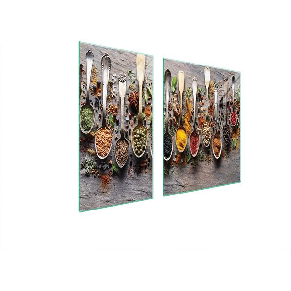 Piastre Coprifornelli 2 Pezzi 90X52 Ceramica Coprifornelli Tagliere In Vetro Ardesia Cucina-image