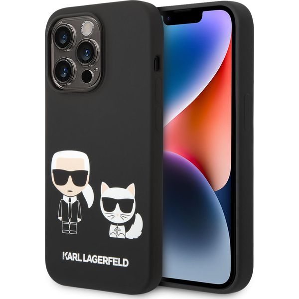 Karl Lagerfeld Klhmp14Lsskck Custodia Rigida Per Iphone 14Pro 6,1 Czarny/Nero Silicone Liquido Karl & Choupette Magsafe-image