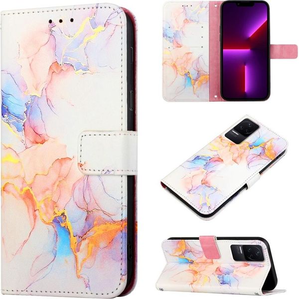 Redmi K50 Case, Marble Motifpoliuretanoleather Case Wallet Card Holder Con Funzione Stand Flip Cover Per Xiaomi Redmi K50 / K50 Pro Colourful-image