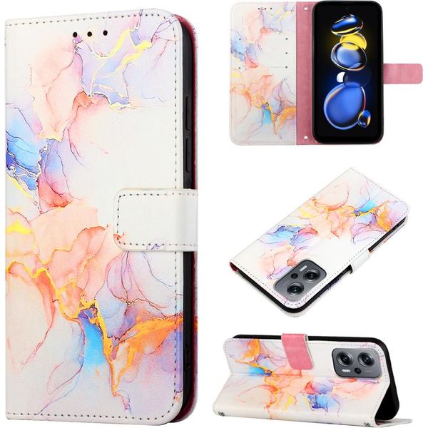 Xiaomi Poco X4 Gt 5G Case, Custodia In Finto Cuoio Con Motivo A Marmi, Tasche Per Carte, Stand Case Per Xiaomi Poco X4 Gt 5G Bunt-image