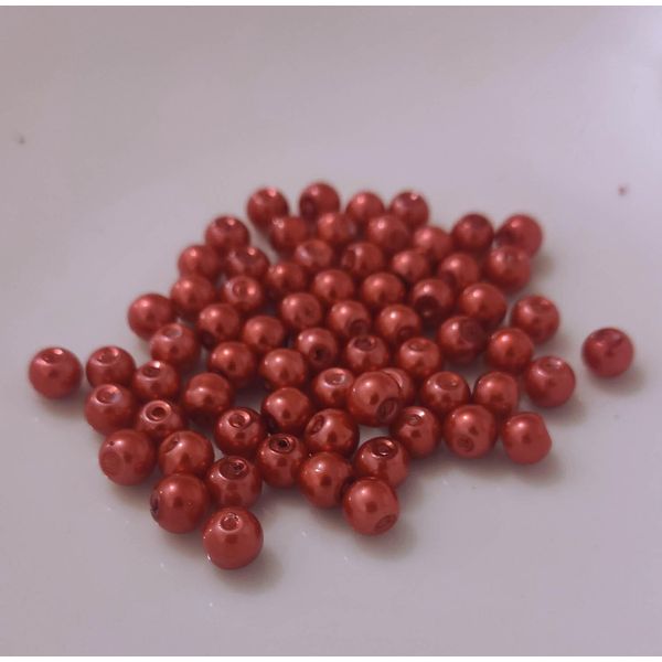 Perle Di Vetro - Tipo "Rotondo"" - 20 G - 6 Mm - Rosa Scuro"-image