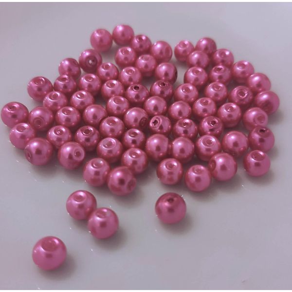 Perline Di Vetro - Tipo "Rotondo"" - 20G - 8 Mm - Rosa"-image
