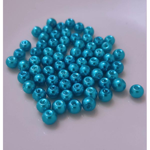 Perline Di Vetro - Tipo "Rotondo"" - 20 G - 4 Mm - Turchese"-image