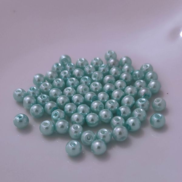 Perle Di Vetro - Tipo "Rotondo"" - 20G - 6 Mm - Turchese Chiaro"-image
