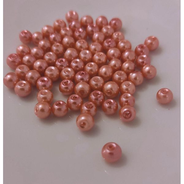 Perle Di Vetro - Tipo "Rotondo"" - 20 G - 8 Mm - Oro Rosa Chiaro 2"-image