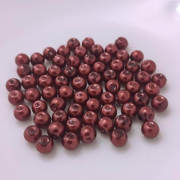 Perle Di Vetro - Tipo "Rotondo"" - 20 G - 8 Mm - Oro Rosa Scuro"-image