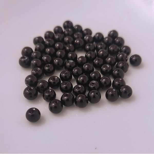 Perle Di Vetro - Tipo "Rotondo"" - 20 G - 4 Mm - Nero"-image