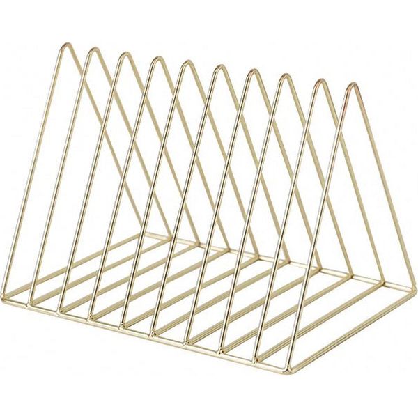 Organizzatore Di Riviste In Metallo Naturn Living™ - Libreria A Triangolo - Organizzatore Di Riviste - Triangolo - Portariviste - Sistema Di Archiviazione Per Cd - Portariviste - Portariviste - Portariviste - Oro Opaco-image