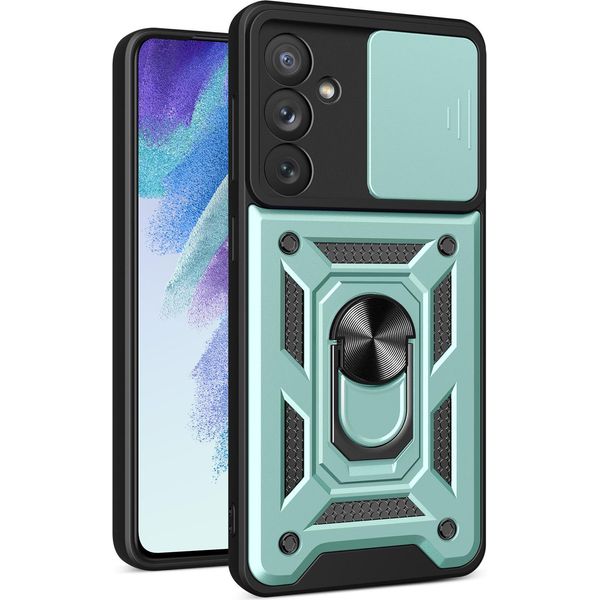 Galaxy A54 Custodia Con Anello Supporto Supporto Scivolare Fotocamera Protezione Tpu Pc Custodia Protettiva Per Samsung Galaxy A54 Verde-image