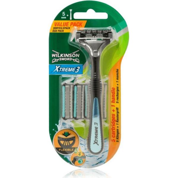 Wilkinson Sword Xtreme 3 Clampack, 1 Rasoio + 4 Lame-image