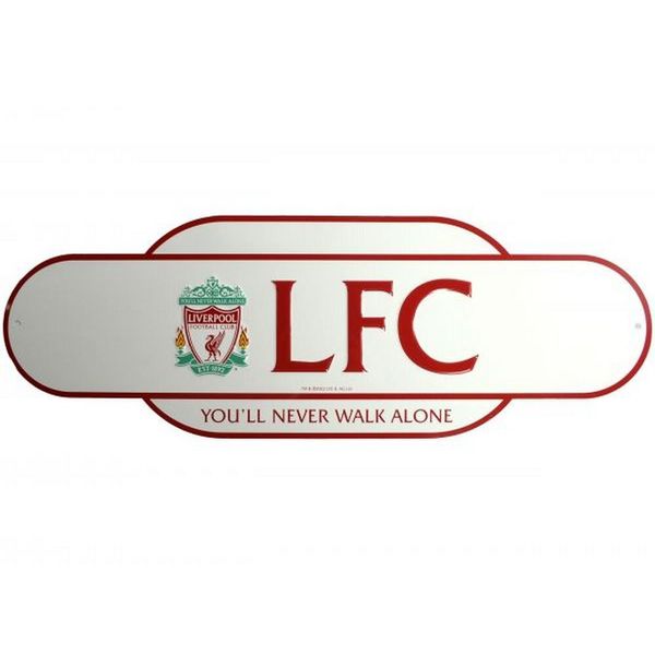 Liverpool Fc - Classica Insegna Stradale Retrò BS3368 (Taglia Unica) (Bianco/Rosso)-image