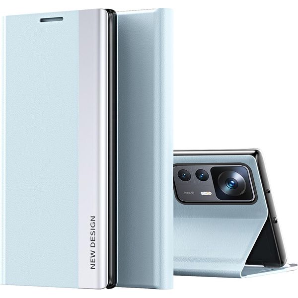 Xiaomi 12T Pro Case, Custodia Magnetica In Finto Cuoio Con Funzione Stand Per Xiaomi 12T / 12T Pro Blu-image