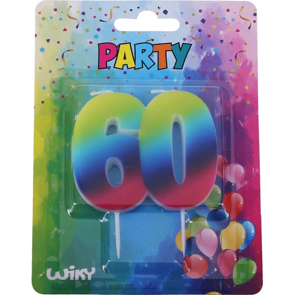 Candela Party Numero 60 Arcobaleno-image