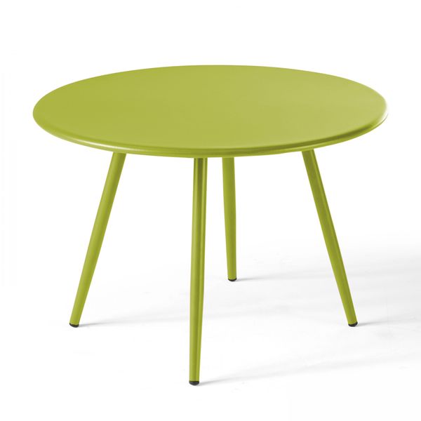 Tavolino Basso Rotondo In Metallo Verde - Oviala Palavas-image