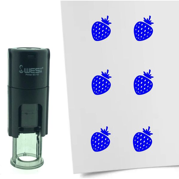 Timbro Combicraft Fragola Rotondo Da 10 Mm - Inchiostro Blu-image