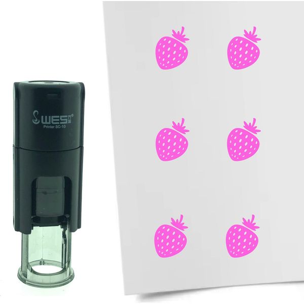 Timbro Combicraft Fragola Rotondo Da 10 Mm - Inchiostro Rosa-image