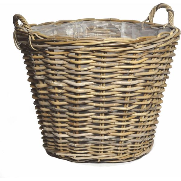 Cestino Per Piante In Vimini Con Manico - Naturale - Dimensioni: 45 Cm (Xl)-image