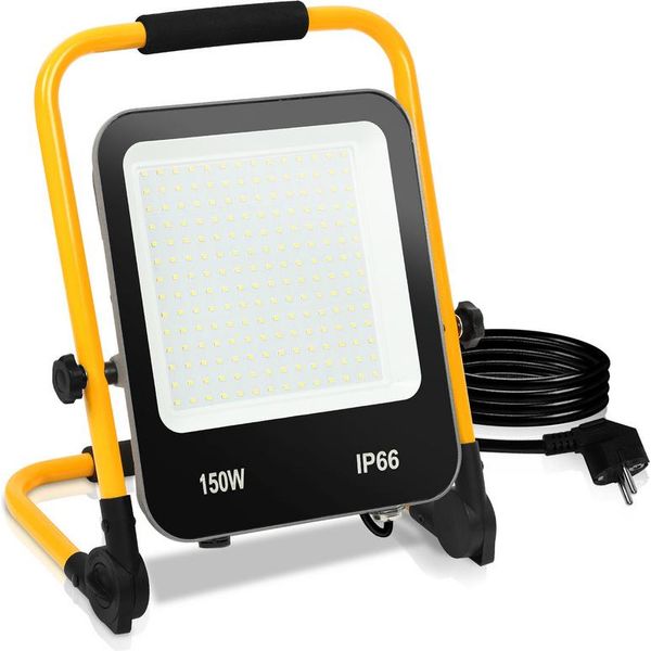 Fiqops Proiettore Led IP66 Bianco Freddo Per Esterni Con Treppiede 150W-image