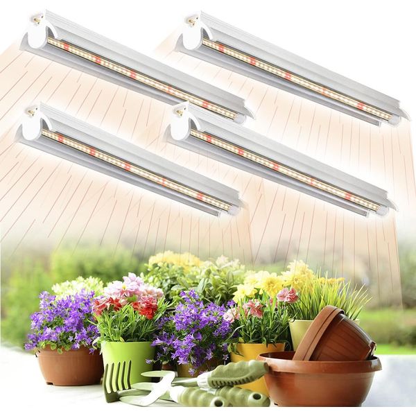 4X Lampada Per Piante T5 Led Luce Per Piante A Spettro Completo Lampada Di Coltivazione Espandibile Per Piante Da Appartamento-image