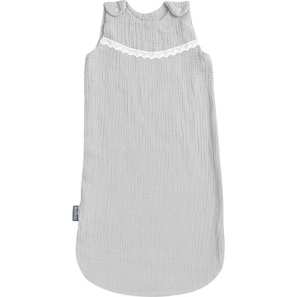 Sacco Nanna Per Neonati E Bambini - In 100% Musselin - Tog 2,5 - ÖKo -Tex - Sacco Nanna Per Tutto L'anno Per L'estate E L'inverno - Regolabile 60/75 Cm - Mussola Grigia-image