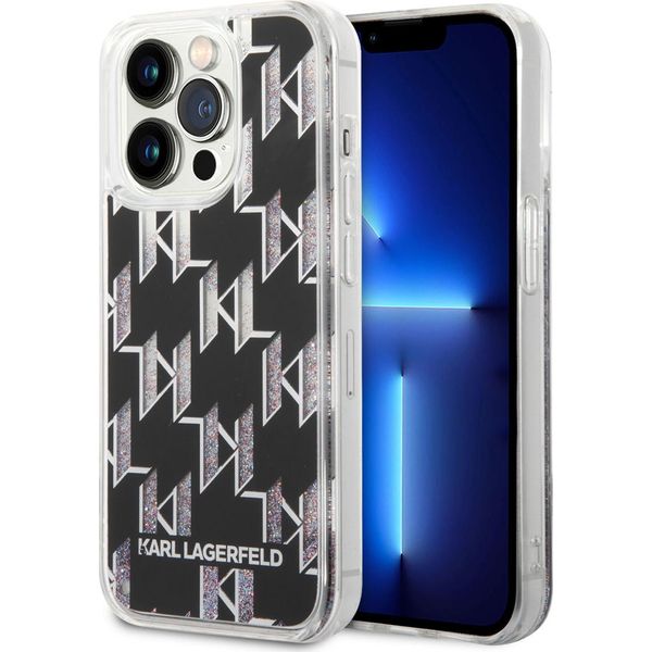 Karl Lagerfeld Klhcp14Llmnmk Custodia Rigida Per Iphone 14 Pro 6.1 Nero/Nero Liquid Glitter Monogram-image