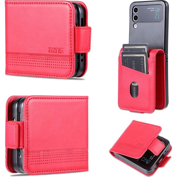 Custodia Galaxy Z Flip4, Portafoglio Con Chiusura Magnetica E Supporto, Custodia In Pelle Flip Per Samsung Galaxy Z Flip 4 5G Rosa-image