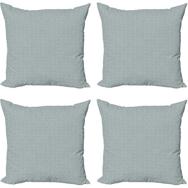 Abakuhaus Set Di Federe Astratte (4 Pezzi), Motivi Celtici Europei, Stampa Digitale Moderna Su Entrambi I Lati, 40 Cm X 40 Cm, Giallo Pallido Blu Ardesia-image