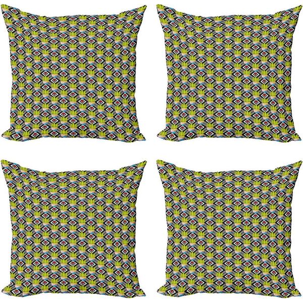 Abakuhaus Set Di Federe Per Cuscini Cactus (4 Pezzi), Vasi Per Piante Love Theme, Stampa Digitale Moderna Su Entrambi I Lati, 40 Cm X 40 Cm, Multicolore-image
