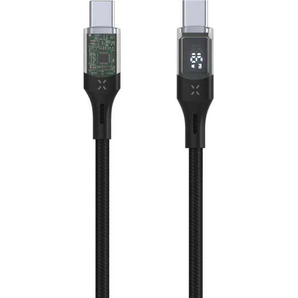 Fixed | Kabel USB-C/USB-C Z WyśWietlaczem, Wsparcie Pd, 1.2M, Usb 2.0, 100W | FIXDD-CC12-BK-image