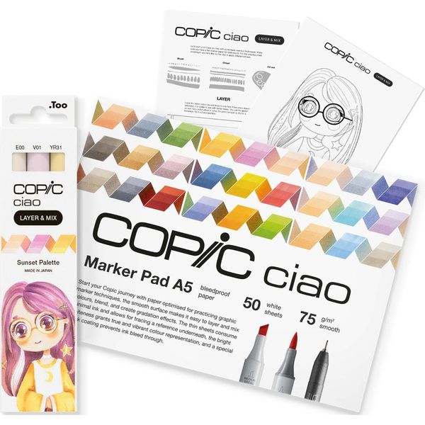Copic 220750208 Marcatore Copic Ciao "Layer & Mix Manga Starter Set"", Sunset"-image