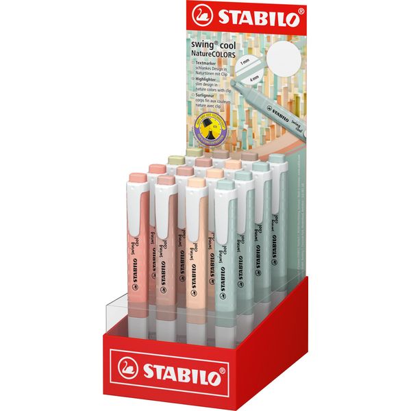 Stabilo 275/16-9 Stabilo Textmarker Swing Cool Naturecolors, 16Er Display-image