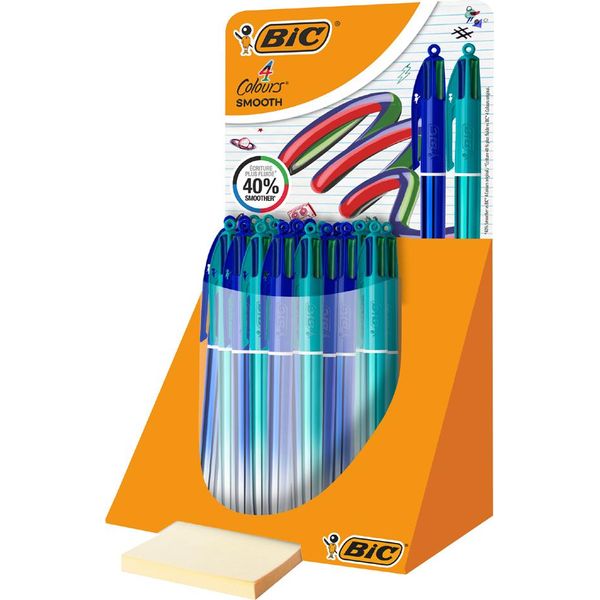 Bic 524093 Bic Biro Retrattile 4 Colori Sfumatura Liscia, Display-image