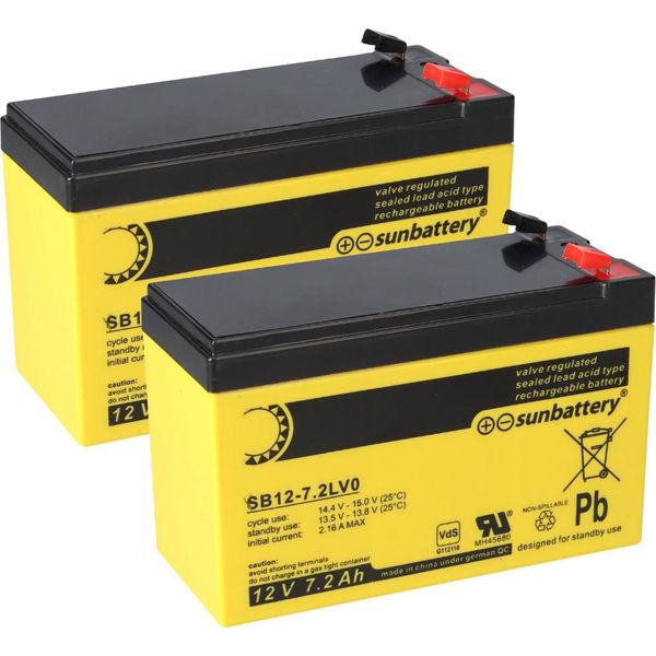 Batteria Di Ricambio Per La Centrale Antincendio Bosch FPC-500 Glt 2 X Batteria Agm 12V 7,2Ah Con Vds-image