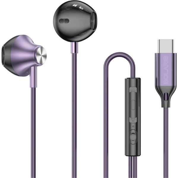 Bolaris, Cuffie Semi-In-Ear USB-C Con Telecomando Modello Jupiter, Viola-image